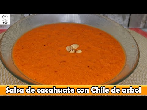 Salsa Taquera picosa de cacahuate con chile de arbol