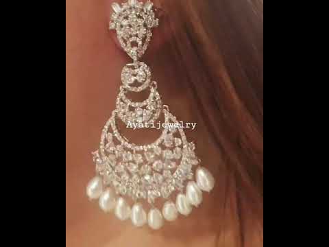 925 sterling silver zirconian jadau earrings by Ayati