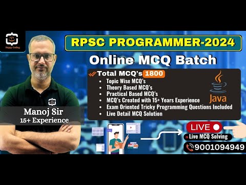 Rpsc Programmer Java Test Series Rpsc Programmer Live Java Mcq Solution Batch Manoj Sir