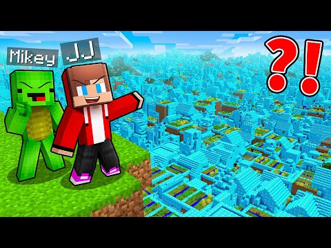 JJ and Mikey Found ENDLESS DIAMOND VILLAGE in Minecraft - Maizen