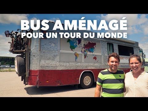 🚌VISITE d'un BUS AMÉNAGÉ par une FAMILLE NOMADE de 5 (+1) qui fait le TOUR DU MONDE 🌎