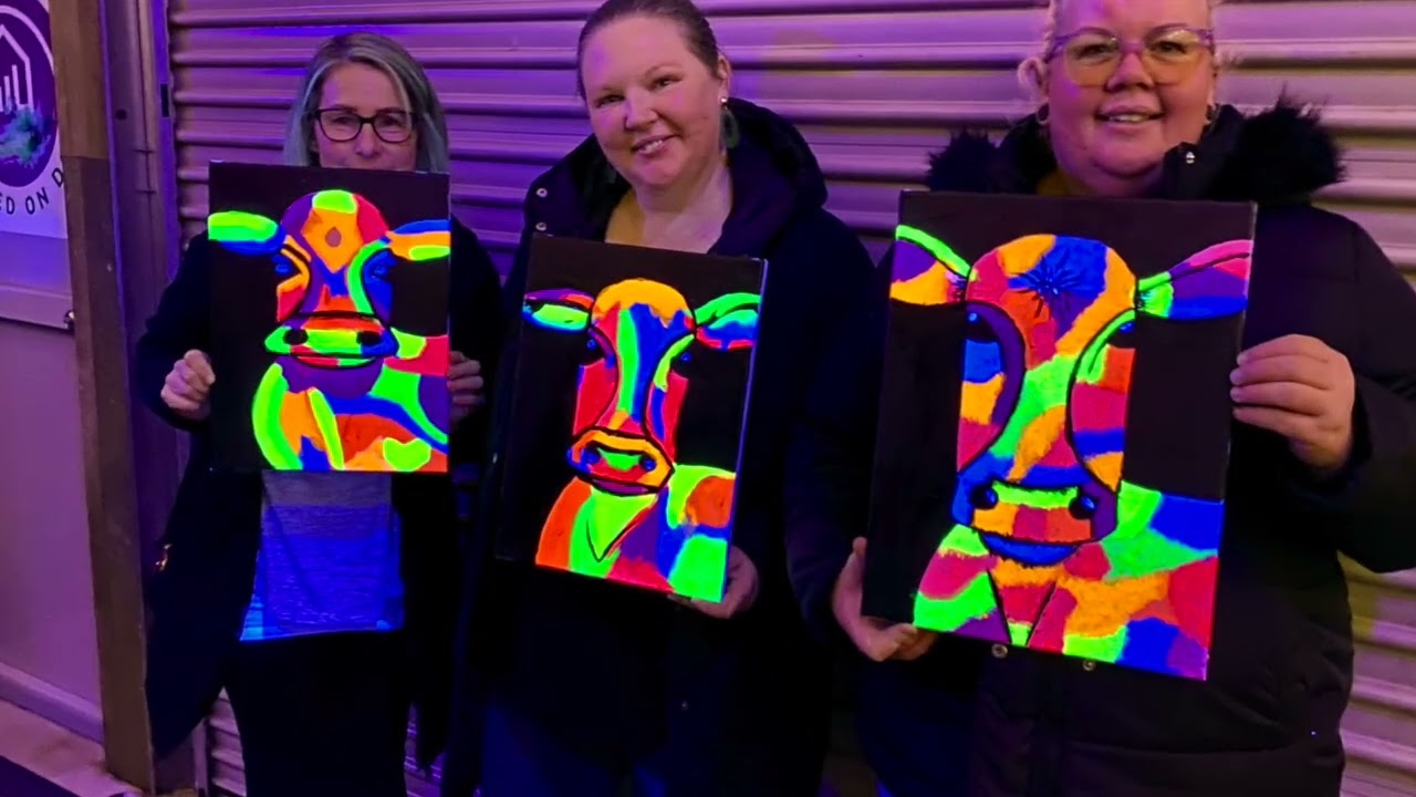 glow in the Dark paint at Acres of Art, Paint and Sip , Pakenham