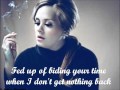 Adele- Tired with lyrics