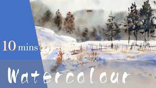 Easy Watercolor Landscape Painting