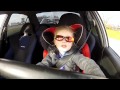 3 year old driving a Mitsubishi Lancer Evo 6 with 320hp
