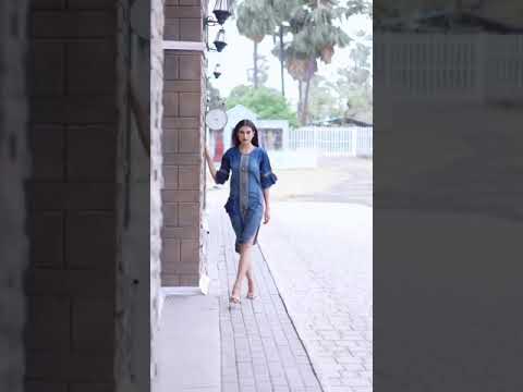 Seriema Kumb Capture 5 100%Cotton Denim Wholesale Designer Long Kurtis Catalog – product video thumbnail