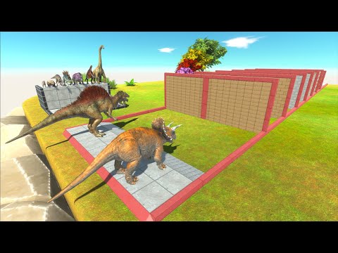Dinosaur Champions Speed Race Through Blocks - Animal Revolt Battle Simulator