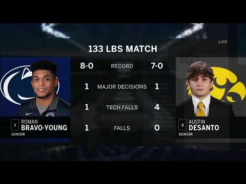 133 LBS: #1 Roman Bravo-Young (PSU) vs. #2 Austin DeSanto (Iowa) | 2021 B1G Wrestling Championships