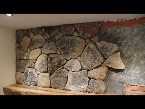 Natural Stone Veneer Installation Fireplace