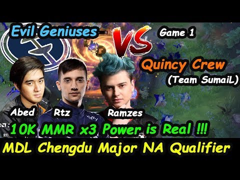 Evil Geniuses vs Quincy Crew | New EG 10K MMR Power is Real Chengdu Major NA Qualifier Dota 2 Game1