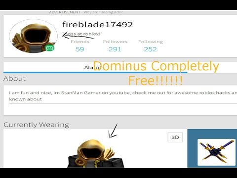 How to get a free dominus on roblox