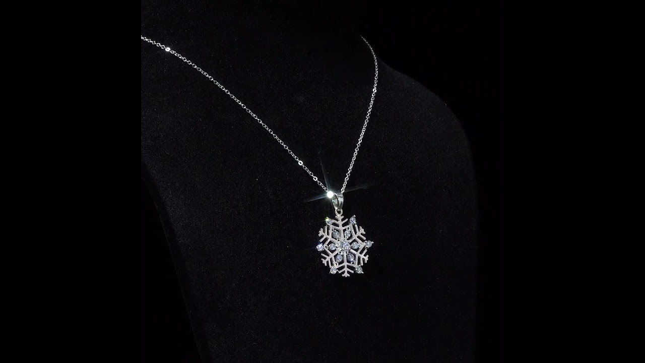 Dây chuyền bạc DCJ29 s925 Bông tuyết lấp lánh, quà tặng Valentine ý nghĩa, Chariot Jewelry