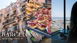 アメリカ在住夫婦が行くスペイン旅行✈️🇪🇸テキサスでは恋しい新鮮な海の幸と、生ハム・パエリアをテラス席で味わい尽くす旅の終わり | trip to Barcelona