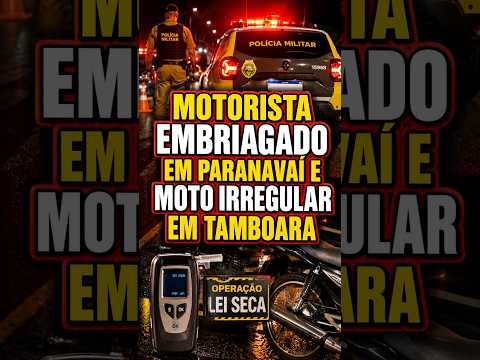 Motorista embriagado é preso após fuga e PM apreende moto irregular em Tamboara
