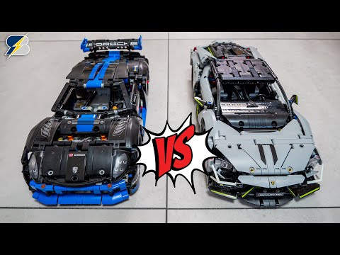 LEGO Technic 42214 Lamborghini vs 42176 Porsche – does the new hub design make it faster?