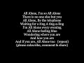 ALL ALONE Irving Berlin words lyrics text sing along trending love song Sinatra cover