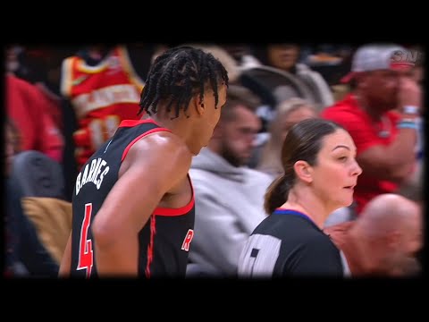 Scottie Barnes gets t'd up by a Woman ref! - Raptors vs Hawks