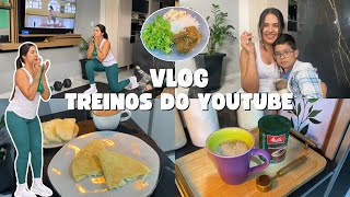 treinando com a OLENA no YouTube, secador novo, desânimo nesse frio, Arthur está comendo proteína