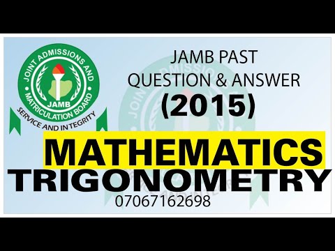JAMB 2015 MATHEMATICS PAST QUESTION 27 Trigonometry