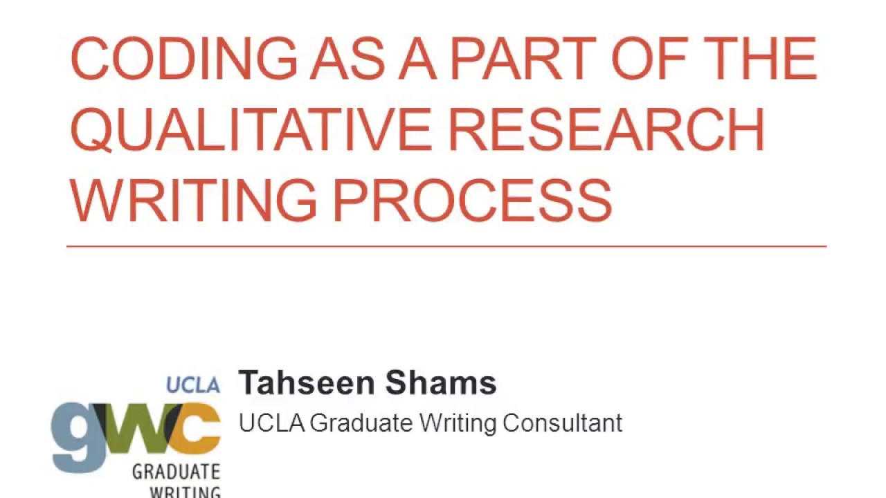 Coding as a Part of the Qualitative Research Writing Process