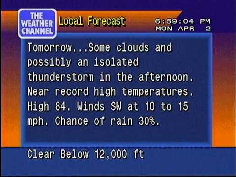 WeatherStar 4000 Local Forecast 4/2/2012 @ 6:58 PM [HQ]