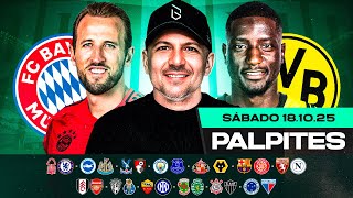 PALPITES DE FUTEBOL PARA 18 10 2025 (SÁBADO) | Boleiros Tips