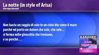 La Notte (in style of Arisa) - Karaoke - Base strumentale con testo - Sanremo 2012