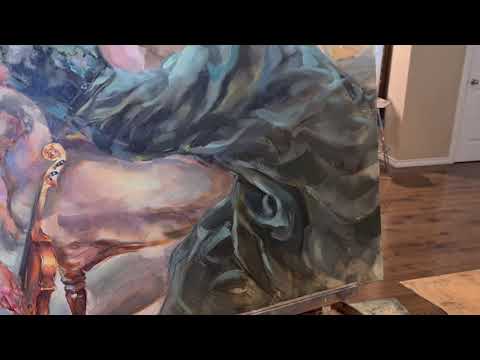 "Teal melody 3" - 36x36"