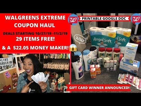 WALGREENS EXTREME COUPON HAUL DEALS STARTING 10/27/19~29 ITEMS FREE PLUS $22.05 MONEY MAKER 💃😱 Video
