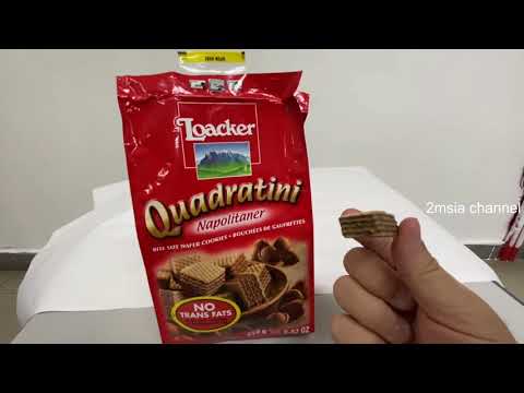 Loacker Quadratini Napolitaner Chocolate Wafer Cube Unpacking 2020