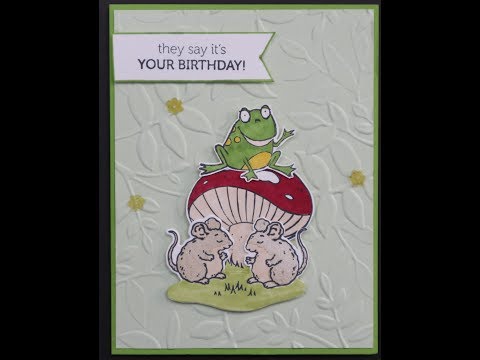 Mice & Frog Birthday Greeting Card