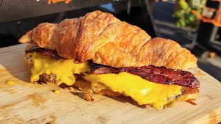 Breakfast Bacon, Egg, and Cheese Croissant on the Blackstone Griddle
