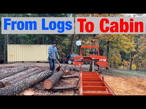 Milling Lumber for Off Grid Cabin on Woodmizer LT15 Sawmill