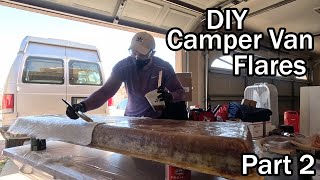 Building DIY Fiberglass Van Flares (Part 2/3) - Camper Van Conversion #vanlife