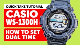 #CASIO WS-1300H (3507) - HOW TO operate DUAL TIME and activate LCD SCREEN TEST