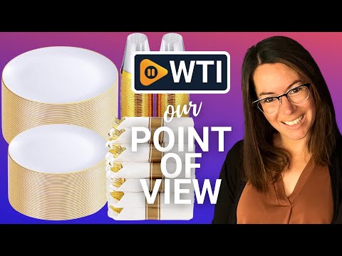 KIRE 350 PCS White and Gold Plates Disposable - Gold Dinnerware Set of 50 Guest - WTI product video review