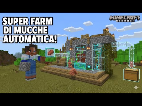 Farm di Mucche FACILISSIMA Minecraft Bedrock 1.21 (Carne + Cuoio Infinito)