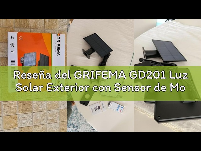 Vídeo relacionado con GRIFEMA GD201 Luz Solar Exterior con Sensor de Movimiento, [108 LEDs/ 3 Modos/ 1500mAH], Foco Solar Exterior con Control Remoto, IP65 Impermeable para Jardín, Garajes
