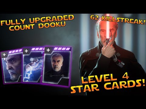 Fully Upgraded Count Dooku Star Card Gameplay - Star Wars Battlefront 2