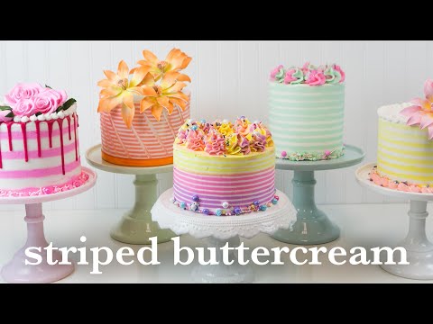 How to Stripe Buttercream on a Cake