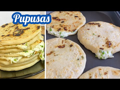 Como hacer PUPUSAS de QUESO FRESCO Y LOROCO Salvadoreñas