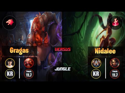 Haru GRAGAS (Jungle) [Predator] VS NIDALEE - Challenger KR Patch 11.7