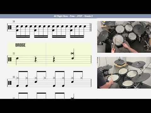 🥁 How To Play - All Right Now   Free   JYDT   Grade 2
