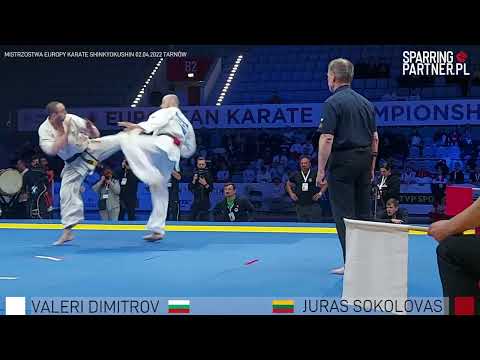 Valeri Dimitrov vs Juras Sokolovas Men -85kg Final European Karate Shinkyokushin Championship 2022