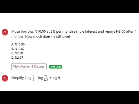 2021 JAMB Question 26 | Simple Interest