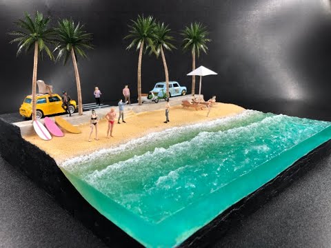 Diorama "Mr Bean at the beach" 1:64
