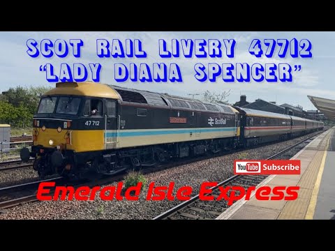 Scot Rail Livery 47712 “Lady Diana Spencer” on the Emerald Isle Express @Chester & Shotton. 3.5.2023