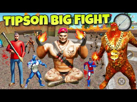 Tipson Big Battle With Villen || rope hero vice town