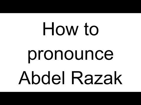 How to Pronounce Abdel Razak (Arabic)