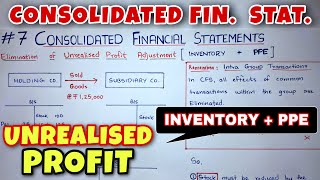 #7 Consolidated Financial Statements - Unrealized Profit Adjustment - CA INTER - By Saheb Academy